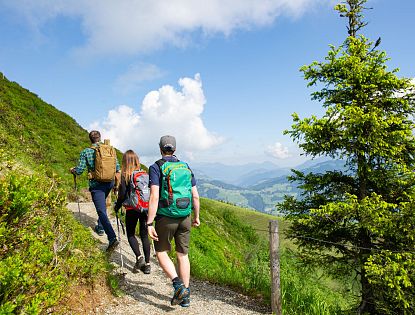 wandergruppe-auf-gruenem-berg-in-skiwelt